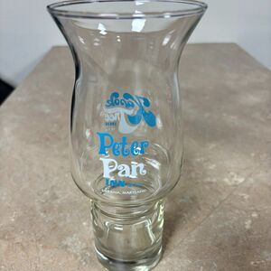 Vintage Kapok Tree & Peter Pan Inn, Hurricane Glass, 1976 Urbana, Maryland